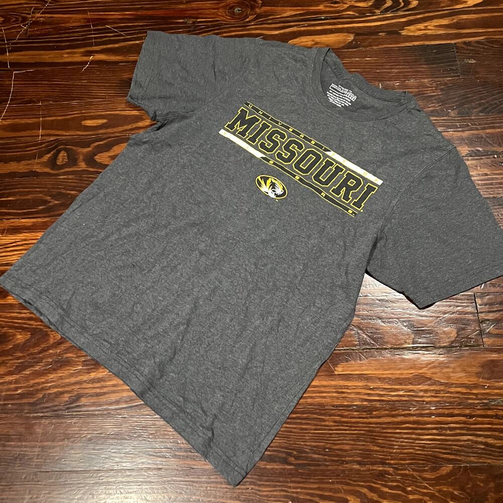 University of Missouri Tigers Mens L Graphic T Shirt Gray Preppy Collegecore